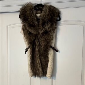 Guess Brown Faux Fur Vest